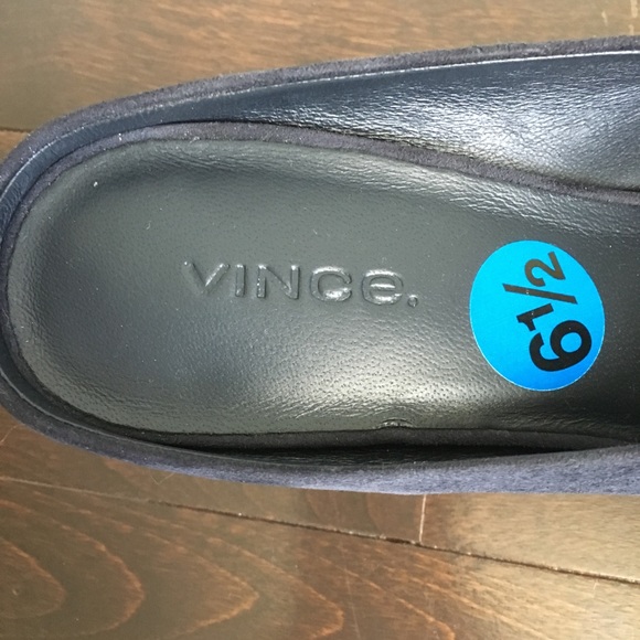 NWT Vince Ralston Navy Blue Suede Slip On Mule - Picture 11 of 15